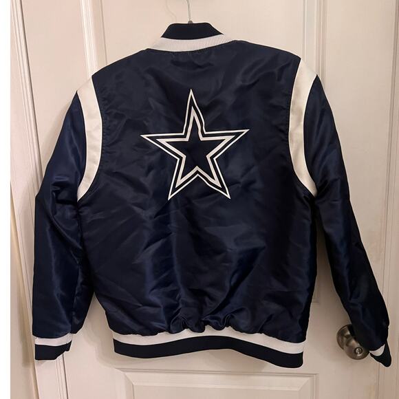 NFL Team Apparel Vintage Small Dallas Cowboys Button Front bomber varsity jacket - Picture 2 of 9